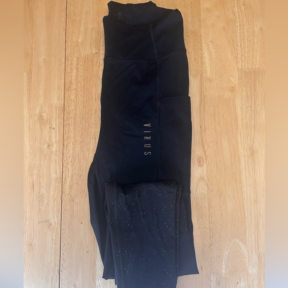 Virus Black Leggings with Gold